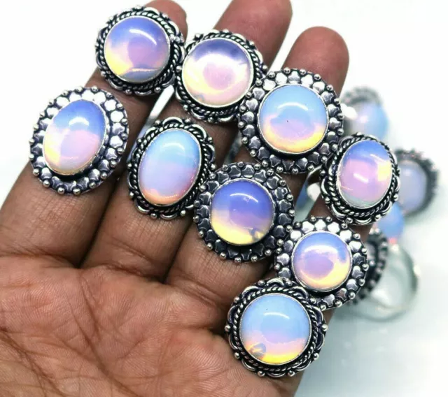 Opalite Gemstone 925 Sterling Silver Plated 1Pcs Rings Lot 5FR-53