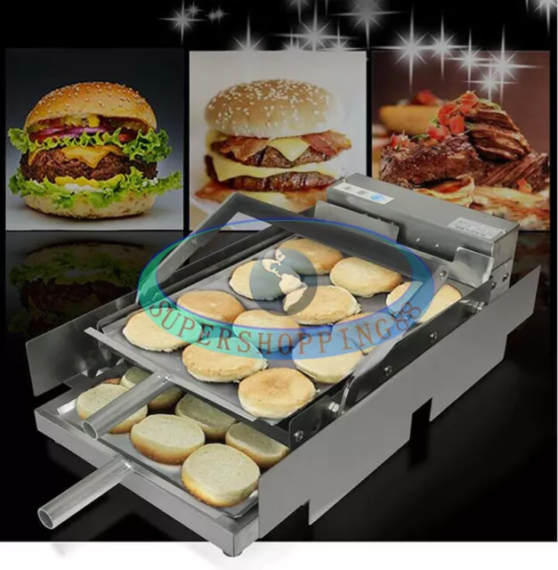 1PC Commercial Hamburger Baking Machine Hamburg Double Layer Batch Bun Toaster