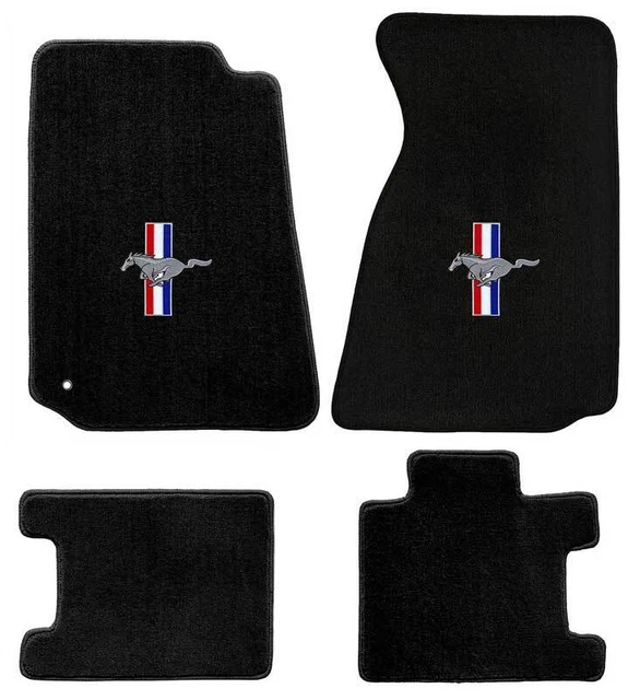 1994-04 Ford Mustang; 4-Piece Heavy Plush Floor Mat Set; Coupe; Black; With