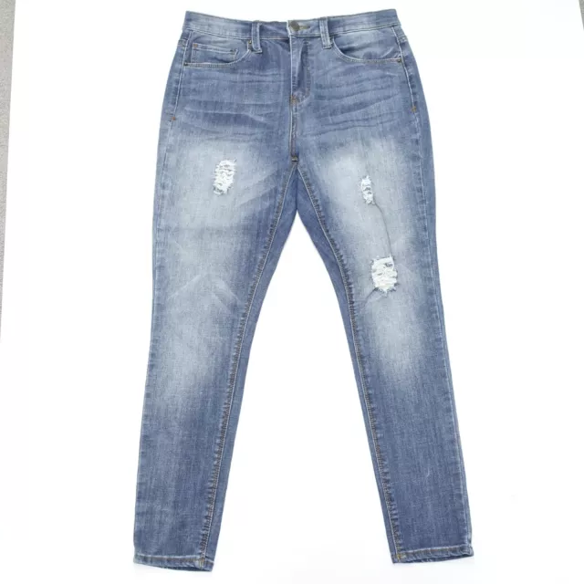 Mudd Jegging Jeans Women's Size 9 Blue Denim High-Rise Distressed Cotton Stretch
