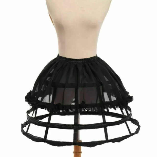 Girls Chiffon Crinoline Cage Bustle Lolita Dress Adjustable Pannier Petticoat