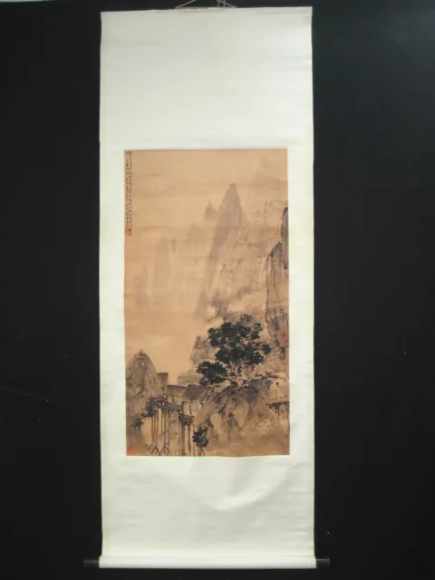 Old Chinese Antique Painting Scroll About Landscape By Fu Baoshi 傅抱石