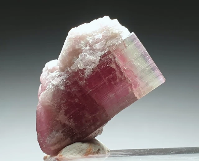 Tourmaline Crystal Tri Color Water Melon Combine With Feldspar 5 Grams