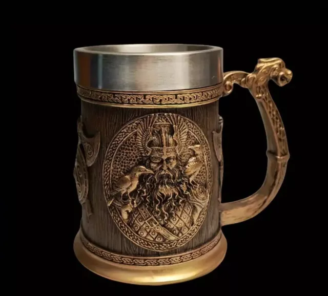 Wikinger Becher - Odin Raben  Wikinger Tasse - Trinkbecher Bierkrug Geschenk