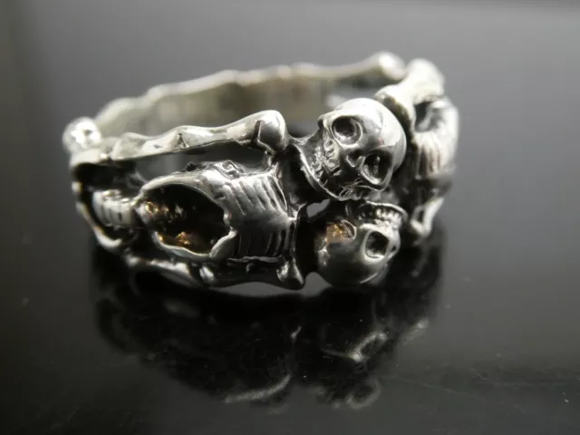 Sterling Silver 925 Double Skeleton Taxco Mexico Band RING Size 7 NEW