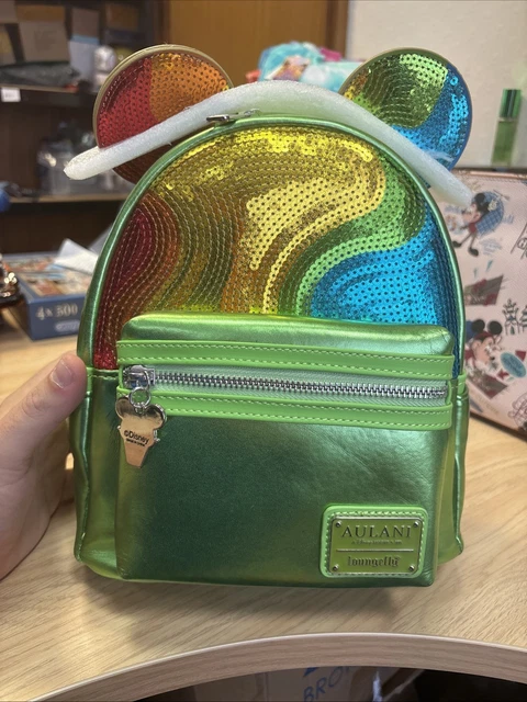 NWT Disney Parks Aulani Snow Cone Rainbow Sequin Loungefly Ears & Mini Backpack Disney Hawaii rare Aulani Loungefly exclusive Shave Ice  main image 4