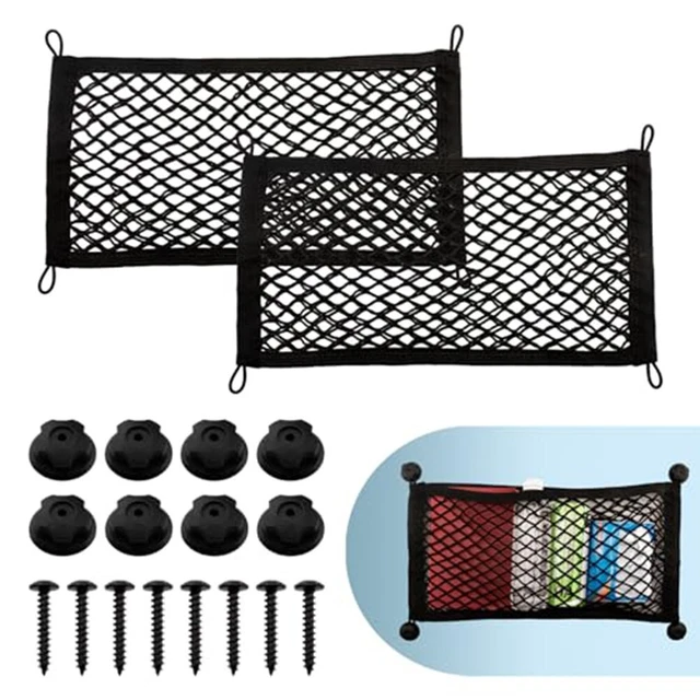 Sacs Filet à Légumes Zerodeko - Lot De 2 - Suspension Réfrigérateur - Stockage Ail, Oignons, Fruits - 28x25cm