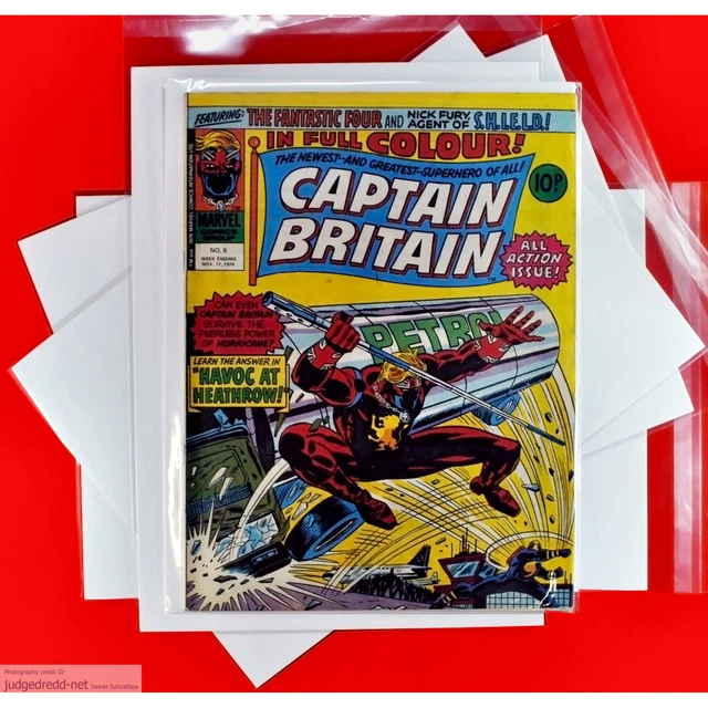 COMIC BAGS AND Boards A4 Size0 for Captain Britain Marvel Comic Books