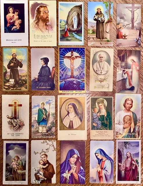 Vtg Catholic Prayer Jubilee Funeral Cards Death Memorial Holy Cards Lot Of 20