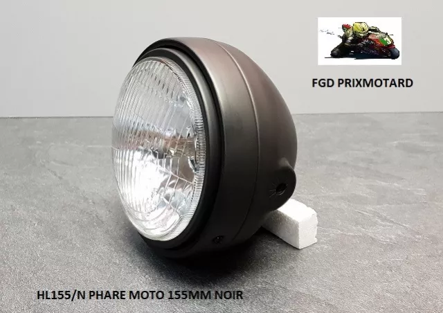 Phare Moto Universel Rond 155Mm Noir Honda