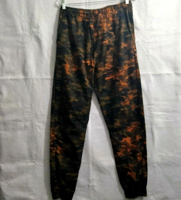 Unisex Kid's Jogger Pants Size Youth XL Orange Camo 3 Mesh Pockets