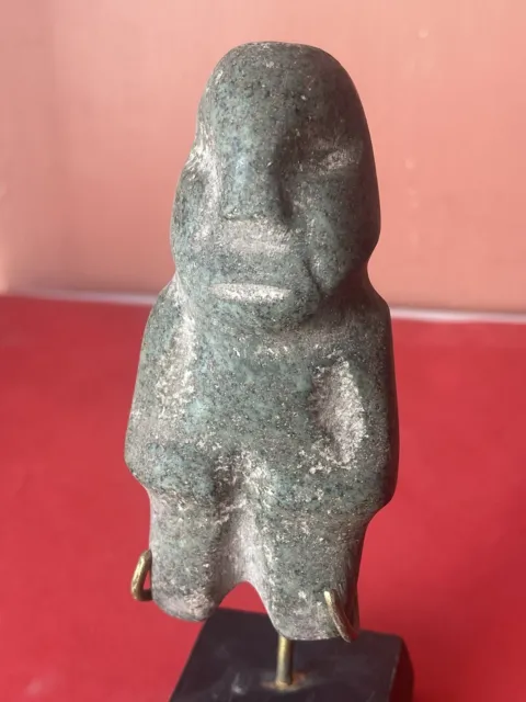 Ancient Precolumbian Mezcala  Mayan Olmec   Green   Stone  Figure