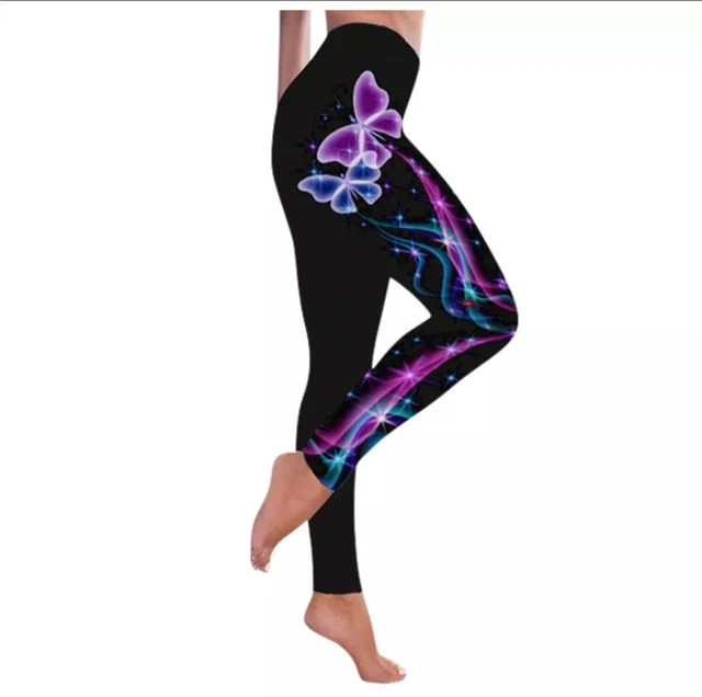 Leggings per Ragazze e Donna Pantaloni Yoga Sportivi Digitali Stampati in 3D Farfalle 3