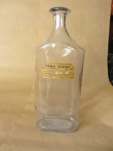 Vintage Hamamelis Witch Hazel bottle with Label John N. Martin, Druggist Vintage Hamamelis Witch Hazel bottle with Label John N. Martin, Druggist