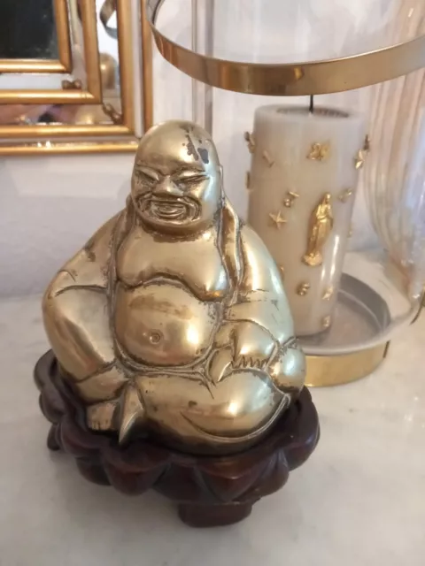 Bouddha En Bronze Moulé Sur Socle