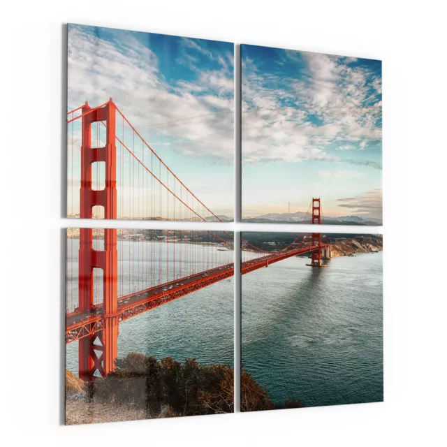 DEQORI Glasbilder 'Golden Gate Bridge' Wandbilder XXL groß modern, viele