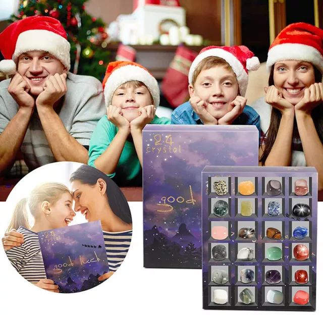 Christmas Advent Calendar,24 Days Natural Stone Gift Box,2024 Advent Calendar