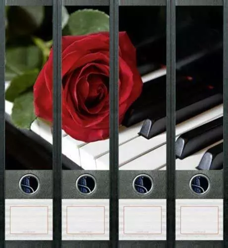 File Art AJ441 Design Etiketten Ordnerrückenschilder Rose Piano