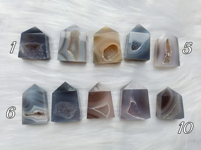 Achat Druse Turm Geoden Druzy Mineral Rohstein Edelstein Naturstein Weihnachten