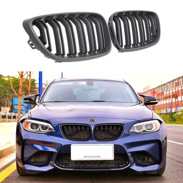 Gloss Black Front Bumper Kidney Grill Grilles For Bmw 2 Series F22 F23 F87 M2