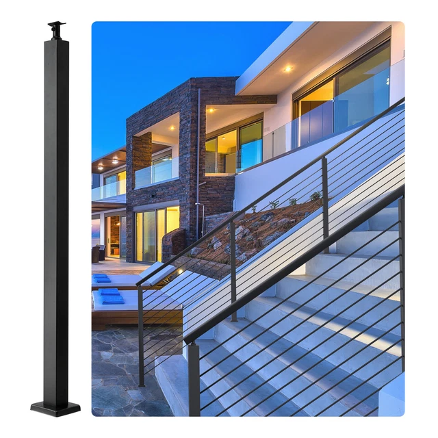 Poteau Central Pour Balustrade En Verre - 35,4 Pouces - Acier Inox 304 - Argenté - 80 Kg