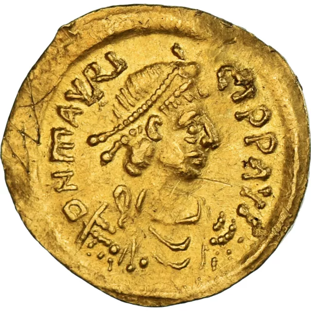 [#1172319] Monnaie, Maurice Tibère, Tremissis, 582-602, Constantinople, TTB, Or