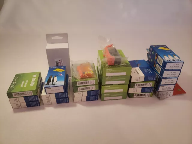 Lot of 26 Offbrand Canon Pixma MG 5220 Printer Ink 2014, 2017, 2019 exp dates