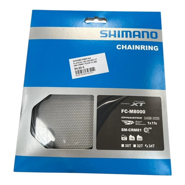 Plateau VTT Shimano Deore XT 2x11v extérieur (34 à 46 dents) noir