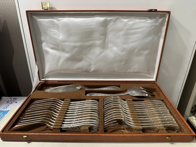 Silver Metal Fish Service Table Knife 38 Piece Marly Style Menage 3