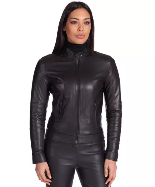 Giacca donna pelle best sale nera