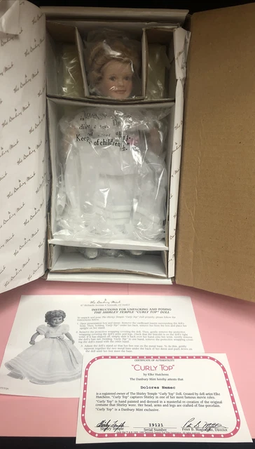 1999 Shirley Temple Doll "Curly Top" Movie Classics Danbury Mint W/COA. (SH18)