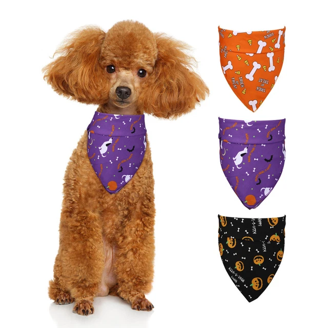 Bufanda triangular para perro pañuelo tamaño mediano perro perro decoración de Halloween perro mediano