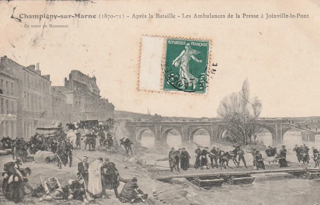 CPA 94 CHAMPIGNY sur MARNE (1870-71) After the Battle Les Ambulance de la Press