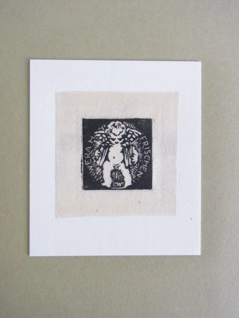 Exlibris für Wera H. Frischen. Motiv: Putto mit Büchern Weidemeyer, Carl: