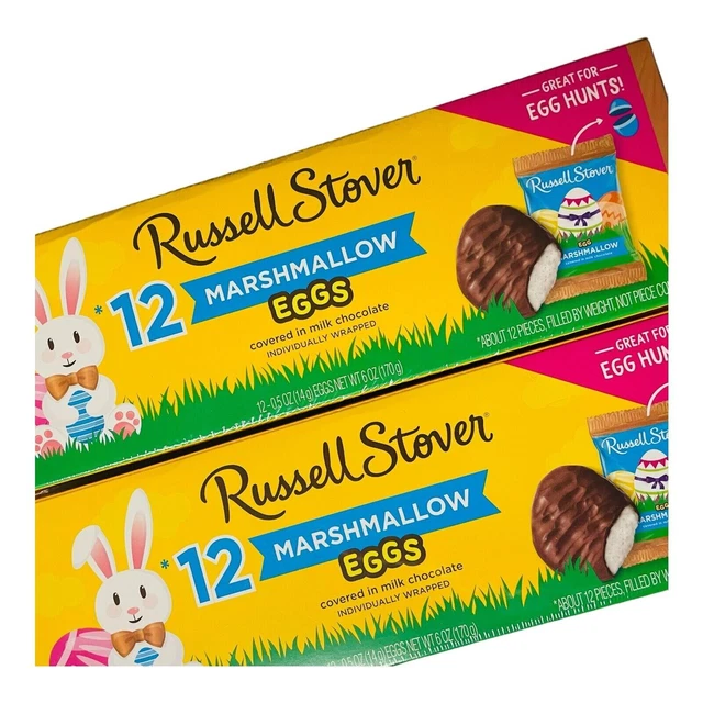 4 EGG CARTONS Filled With Individually Wrapped Marshmallows Covered In