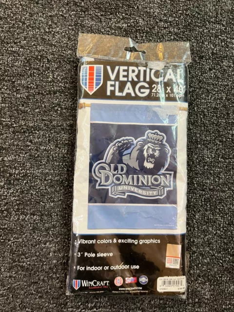 Old Dominion University Vertical Flag and Banner 28 in x 40 in  3in pole slv