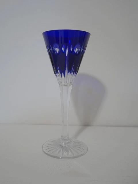 1 verre vin roemer Rhin bleu cristal taillé Saint ST Louis modèles Nelly DEFAUT