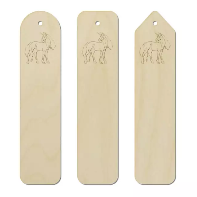 3 x 'Beautiful Unicorn' Birch Bookmarks (BK00015577)