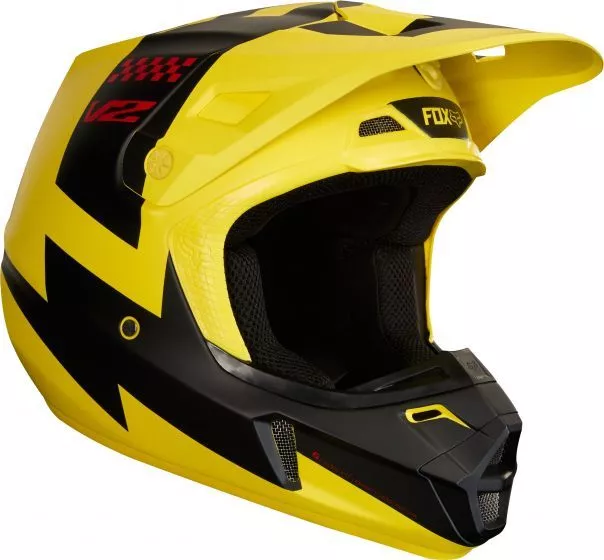 FOX Racing HELMET V2 Mastar Yellow *NEW* Motorbike MOTO MX YAMAHA 2