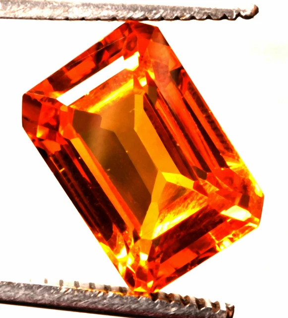 14.30 Cts. Natural Ceylon Padparadscha Sapphire Emerald Cut Certified Gemstone