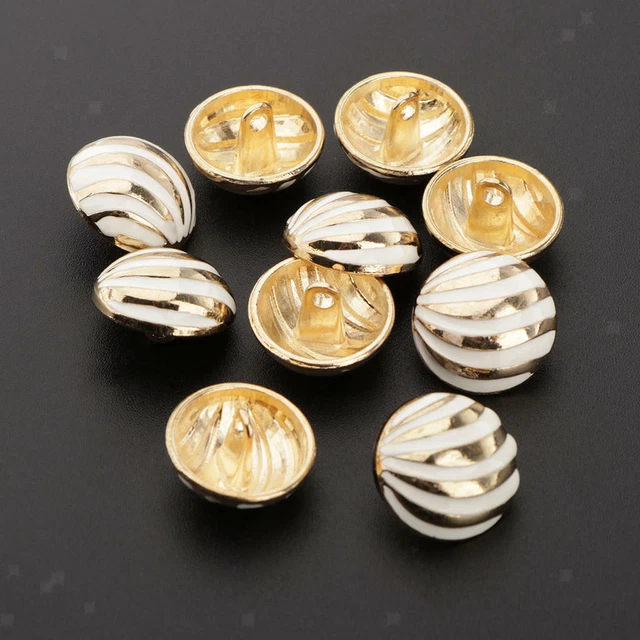 10 Pack Metal Vintage Enamel Buttons Stripes Suit Bag Garment Decor Fastener