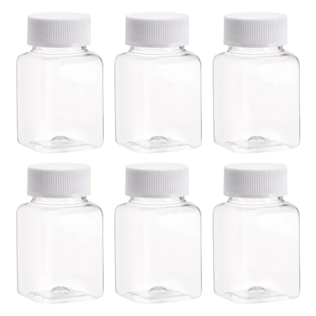 12Pcs 100ml Plastic Reagent Bottles Empty Square Containers with Screw Cap Clear