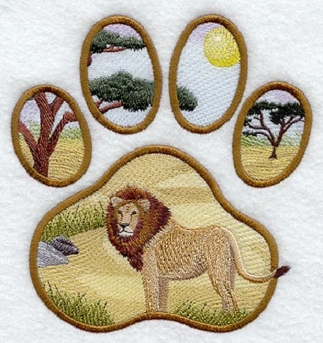 Embroidered Short-Sleeved T-Shirt - Lion Track M2100 Sizes S - XXL