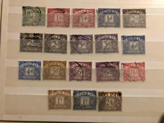 GB Postage Due Stamps Collection - mixed selection pre-decimal