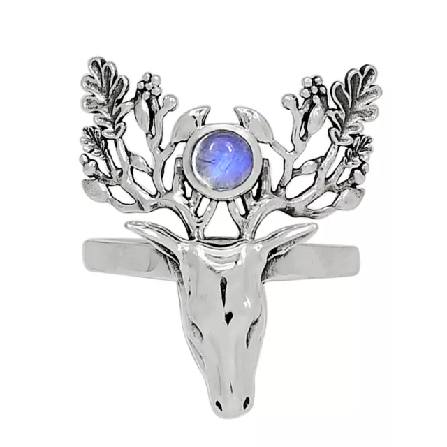 Moonstone 925 Sterling Silver Jewelry Ring s.6.5 ALLR-9477