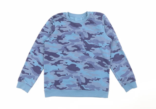 Felpa pullover mimetica in cotone nero noce moscata taglia 12-13 anni