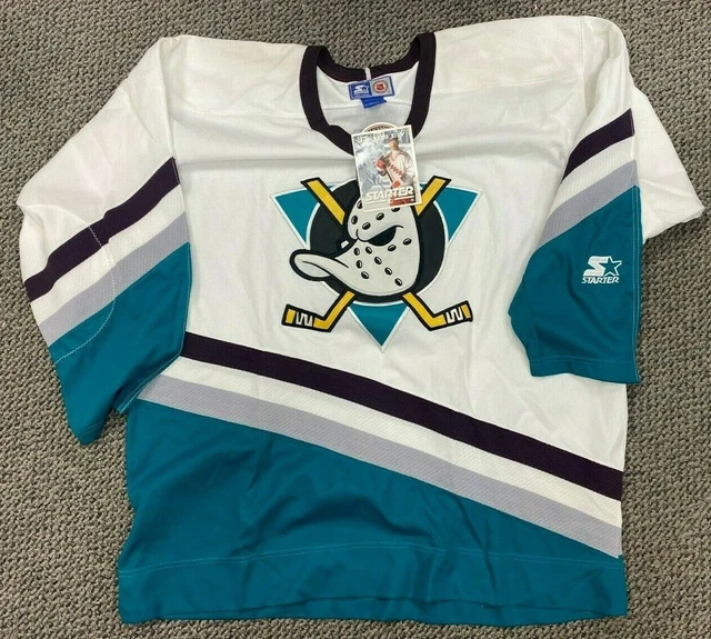 RARE Vintage 90s Starter NHL Anaheim MIGHTY DUCKS Jersey - Sz. Y - L/XL