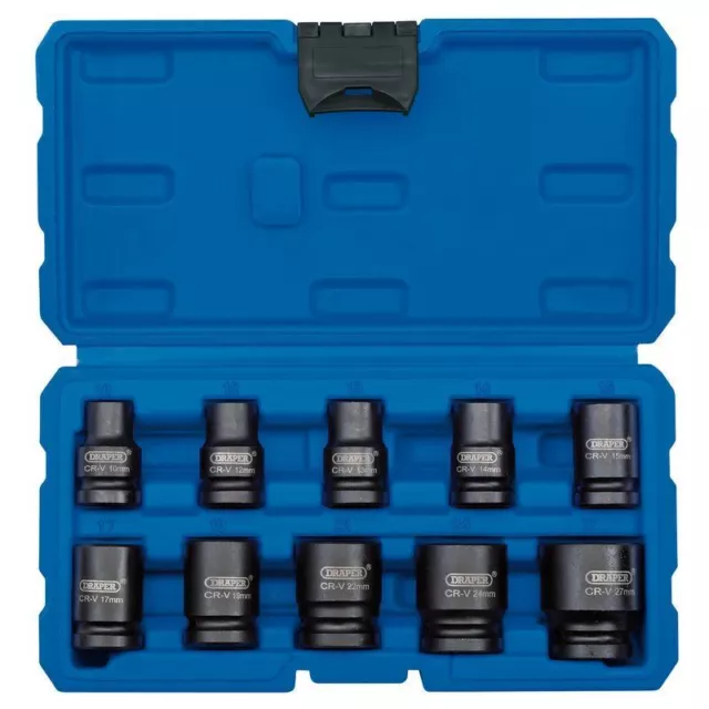 Draper 1/2" Drive Metric Impact Socket Set 10 Piece 83092