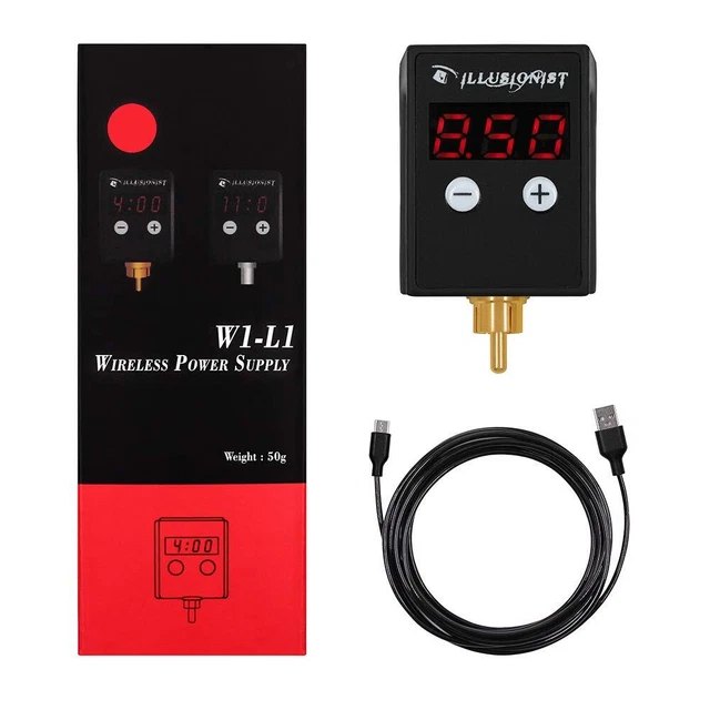 Fuente de alimentación inalámbrica tatuaje batería conector RCA recargable USB
