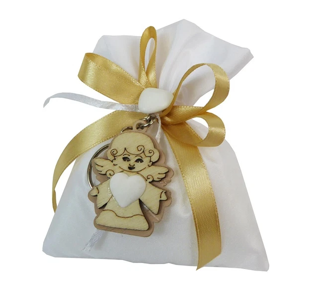 Nastro Raso Bianco Per Prima Comunione - 10mm X 45 Metri, Scritta 'Prima Comunione' In Oro Per Bomboniere - Foto 5